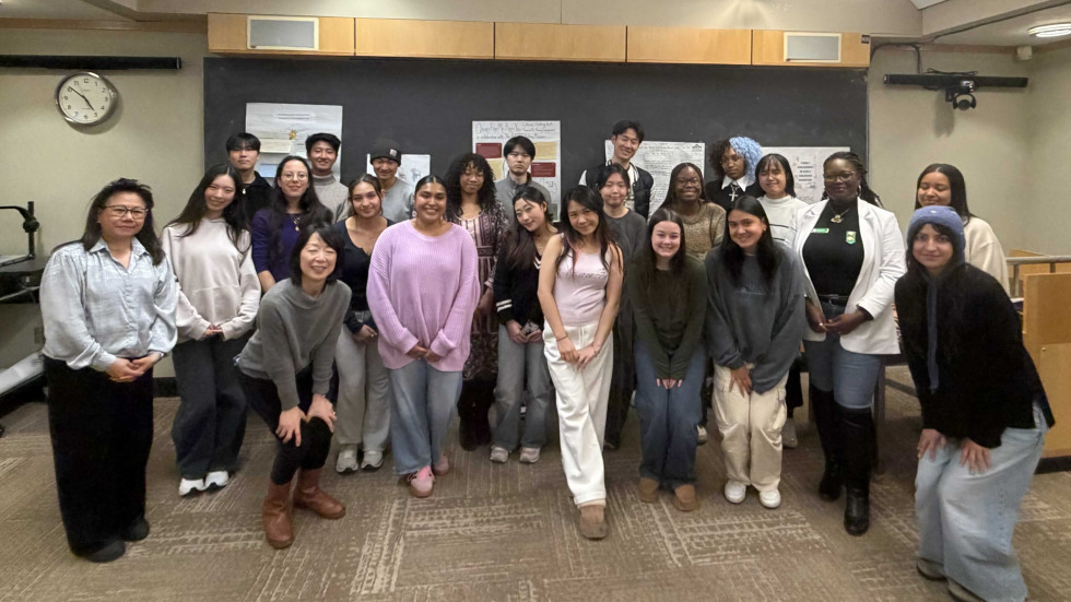 group of students posing for photo